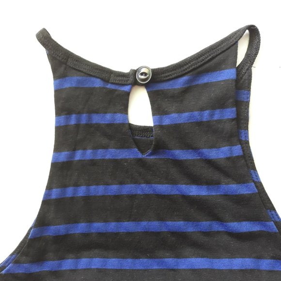 LNA Black Blue Striped Bodycon Midi Dress Sz S - Picture 5 of 9